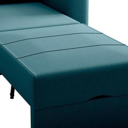 Imagem de Sofá-Cama Solteiro Marisol Suede Petróleo