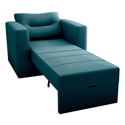 Imagem de Sofá-Cama Solteiro Marisol Suede Petróleo