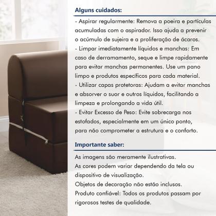 Imagem de Sofá Cama Solteiro Retrátil 65cm material sintético Smart Minimalista Marrom