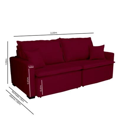 Imagem de Sofá Cama Tóquio Com Almofadas Soltas 2.20m