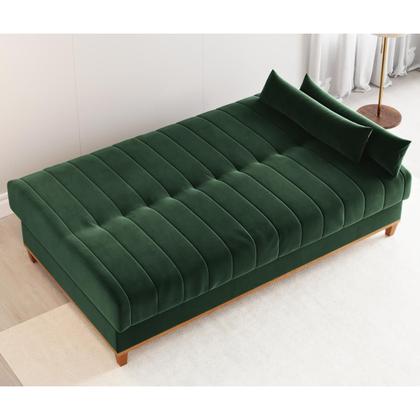 Imagem de Sofa Cama Veneza 1,80 Reclinável 3 Lugares Veludo Oliva Casa Giulia