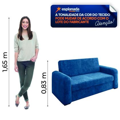 Imagem de Sofá Cama Versátil 2 Lugares Veludo Selmer