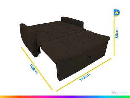 Imagem de Sofá Cama2 Lugares Meg Marrom Matrix