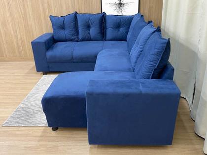 Sofá Canto Azul 810 Áustria - Alpoim Imagem de Sofá Canto Azul 810 Áustria