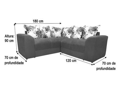 Imagem de Sofá Canto Azul com Floral 210/32 Belo