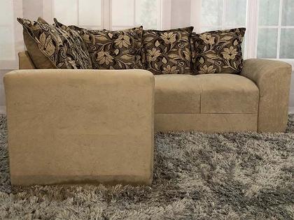 Sofá Canto Bege com Floral 602/425 Belo - Alpoim Imagem de Sofá Canto Bege com Floral 602/425 Belo