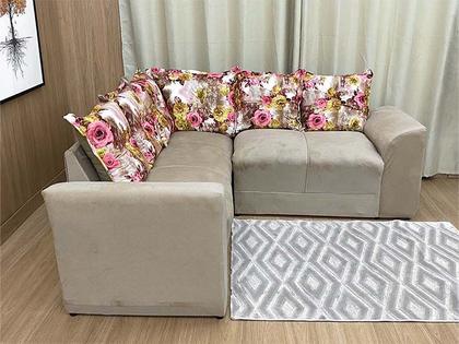 Imagem de Sofá Canto Bege com Floral 602/66 Belo