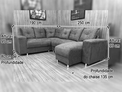 Sofá Canto Cinza 605 Áustria - Alpoim Imagem de Sofá Canto Cinza 605 Áustria