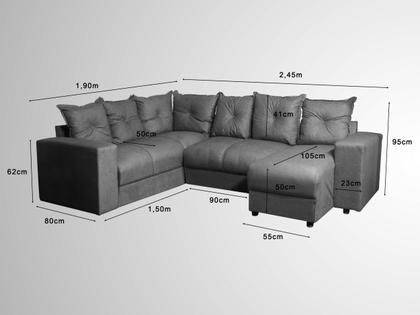 Imagem de Sofá Canto Marrom 603 Áustria