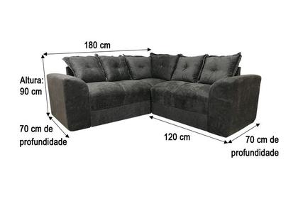 Imagem de Sofá Canto Marrom Escuro com Floral 503/33 Belo