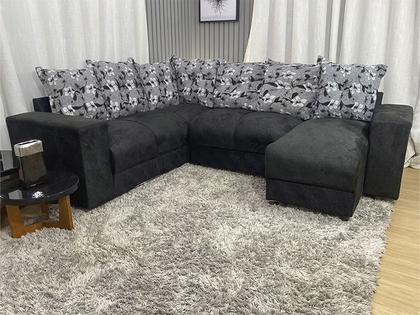 Imagem de Sofá Canto Preto Com Floral 601/37 Áustria