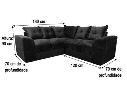 Sofá Canto Preto com Floral 601/37 Belo - Alpoim Imagem de Sofá Canto Preto com Floral 601/37 Belo