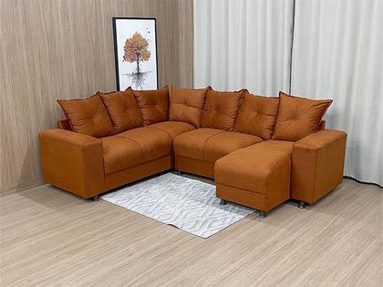 Sofá Canto Terracota 604 Áustria - Alpoim Imagem de Sofá Canto Terracota 604 Áustria