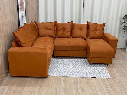 Sofá Canto Terracota 604 Áustria - Alpoim Imagem de Sofá Canto Terracota 604 Áustria