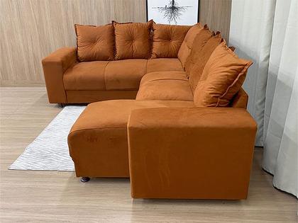 Sofá Canto Terracota 604 Áustria - Alpoim Imagem de Sofá Canto Terracota 604 Áustria