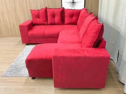 Sofá Canto Vermelho 608 Áustria - Alpoim Imagem de Sofá Canto Vermelho 608 Áustria