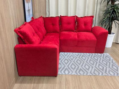 Sofá Canto Vermelho 608 Belo - Alpoim Imagem de Sofá Canto Vermelho 608 Belo
