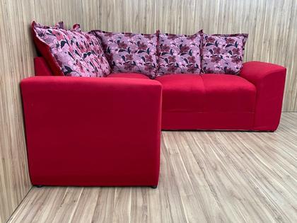 Imagem de Sofá Canto Vermelho com Floral 608/34 Belo