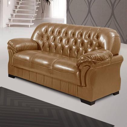 Sofa Capitone 2 e 3 lugares Caramelo Império - Conjunto de Sofás