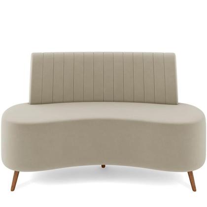 Imagem de Sofá Chaise Living 2 Lugares 135cm Para Sala Cayman K01 Veludo Bege