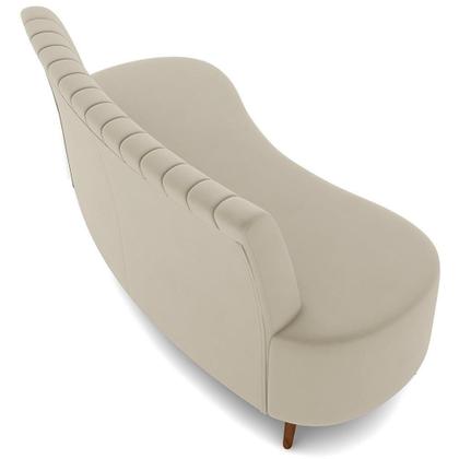 Imagem de Sofá Chaise Living 2 Lugares 135cm Para Sala Cayman K01 Veludo Bege