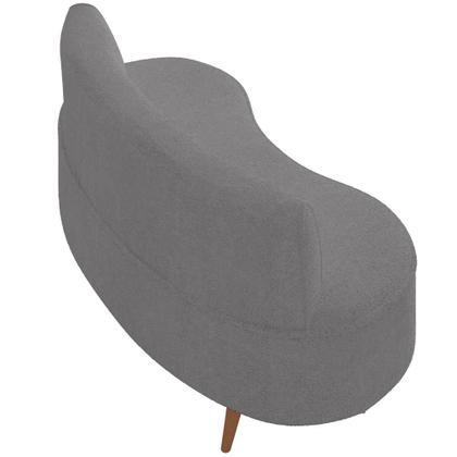 Imagem de Sofá Chaise Living 2 Lugares 135cm Sala de Estar Istambul K01 Bouclê Cinza - Lyam Decor