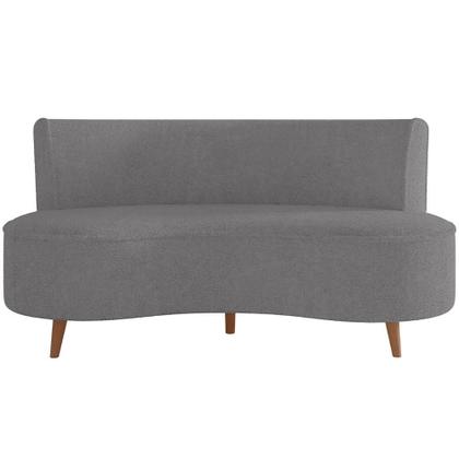 Imagem de Sofá Chaise Living 2 Lugares 135cm Sala de Estar Istambul K01 Bouclê Cinza - Lyam Decor