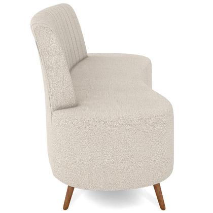 Imagem de Sofá Chaise Living 2 Lugares 160cm para Sala Cayman K01 Bouclê Bege - Lyam Decor