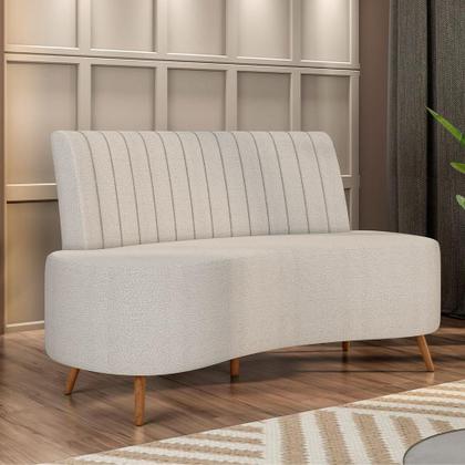 Imagem de Sofá Chaise Living 2 Lugares 160cm para Sala Cayman K01 Bouclê Bege - Lyam Decor