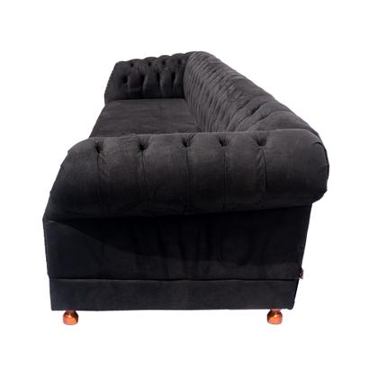 Imagem de Sofá Chesterfield Capitonê 3 Lugares Duque Clássico Sala Recepção Barbearia