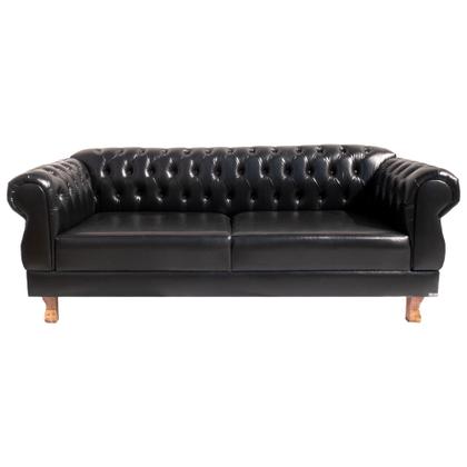 Imagem de Sofá Chesterfield Capitone Elisabeth Corano Preto 2,00cm