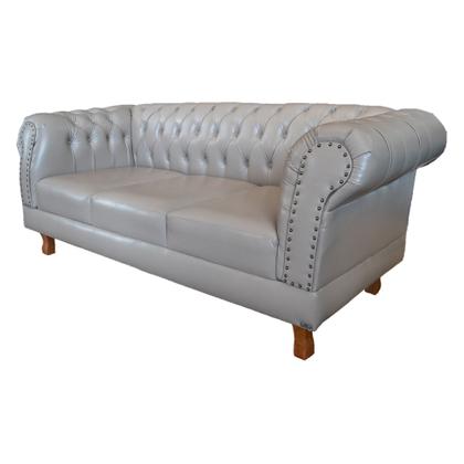 Imagem de Sofa Chesterfield Duque Corano Bege 2.30M Sala Recepcao Barbearia