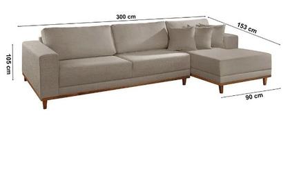 Imagem de Sofá Cronos 03 Metros Chaise Lado Direito Meu Sofá Online