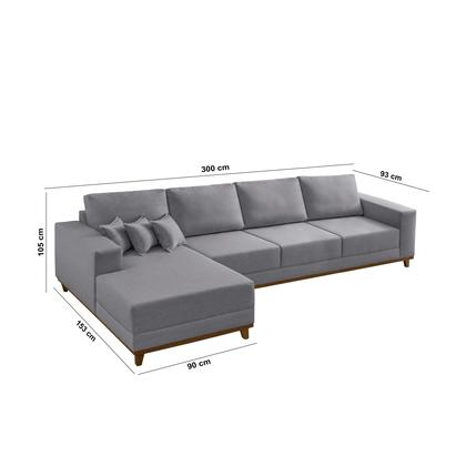 Imagem de Sofá Cronos 03 Metros Chaise Lado Esquerdo Meu Sofá Online