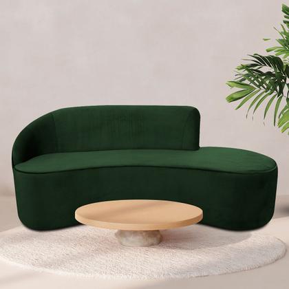 Imagem de Sofá Curvo 03 Lugares 180cm Eron Braço Direito Suede Verde - Nexta Casa