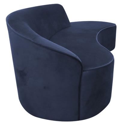 Imagem de Sofá Curvo 04 Lugares 230cm Eron Braço Direito Suede Azul - Nexta Casa