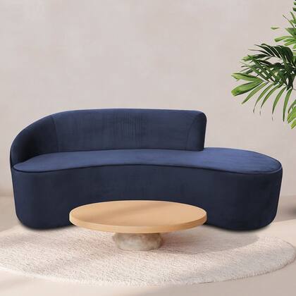 Imagem de Sofá Curvo 04 Lugares 230cm Eron Braço Direito Suede Azul - Nexta Casa