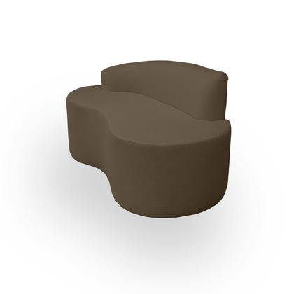 Imagem de Sofá Curvo 2 Lugares Feijão Forma Orgânica Linho Trento