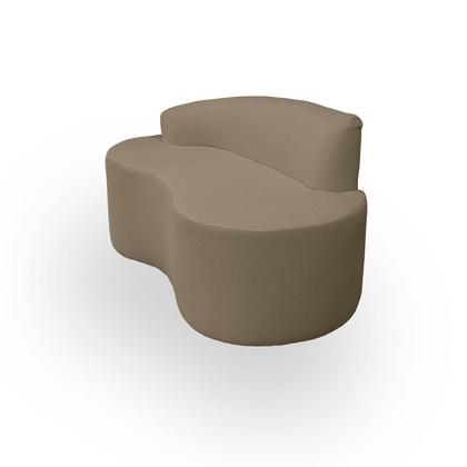 Imagem de Sofá Curvo 2 Lugares Feijão Forma Orgânica Linho Trento