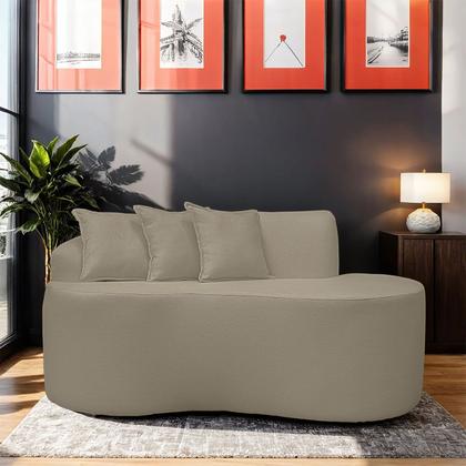 Imagem de Sofá Curvo 2 Lugares Feijão Forma Orgânica Linho Trento