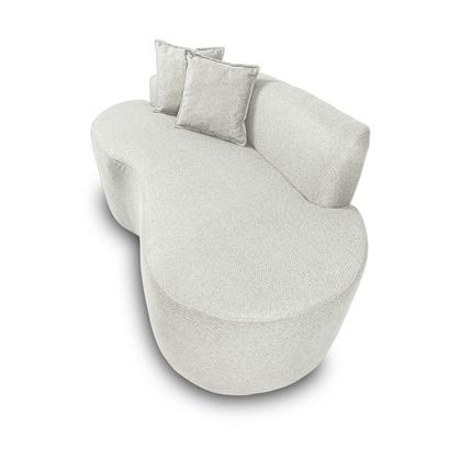 Imagem de Sofá Curvo 2 Lugares Feijão Forma Orgânica Linho Trento