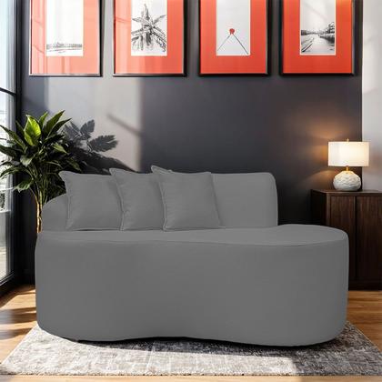 Imagem de Sofá Curvo 2 Lugares Feijão Forma Orgânica Linho Trento