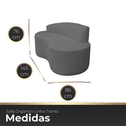Imagem de Sofá Curvo 2 Lugares Feijão Forma Orgânica Linho Trento