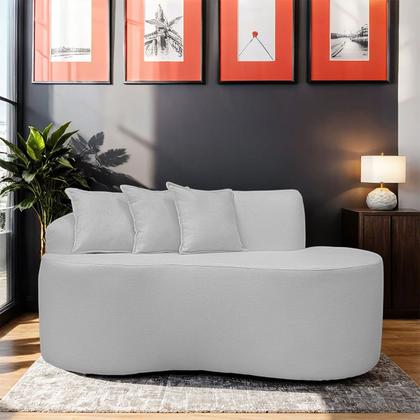 Imagem de Sofá Curvo 2 Lugares Feijão Forma Orgânica Linho Trento