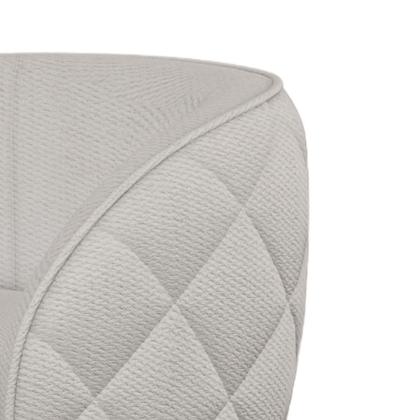 Imagem de Sofá Curvo Euphoria Em Bouclé Branco Luxuoso Com Almofadas