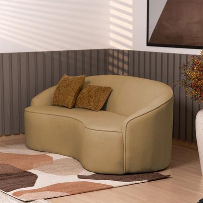 Imagem de Sofá Curvo Montserrat 150cm 02 Lugares Bouclé Camel - Nexta Casa
