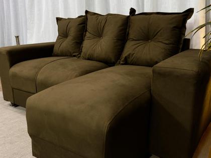 Imagem de Sofá de 3 Lugares Marrom 603 Chaise Ane