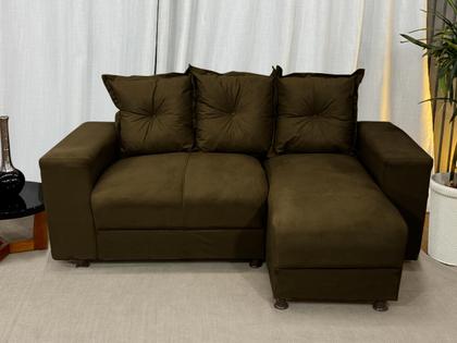 Imagem de Sofá de 3 Lugares Marrom 603 Chaise Ane