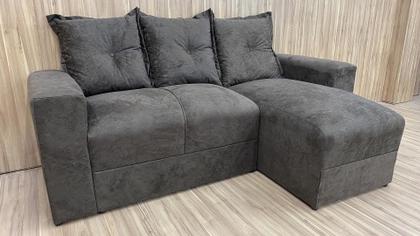 Sofá de 3 Lugares Marrom 603 Chaise Ane - Alpoim Imagem de Sofá de 3 Lugares Marrom 603 Chaise Ane