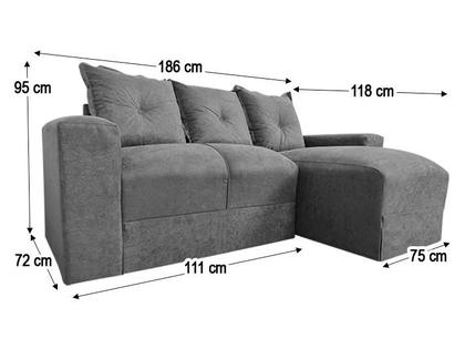 Sofá de 3 Lugares Marrom 603 Chaise Ane - Alpoim Imagem de Sofá de 3 Lugares Marrom 603 Chaise Ane